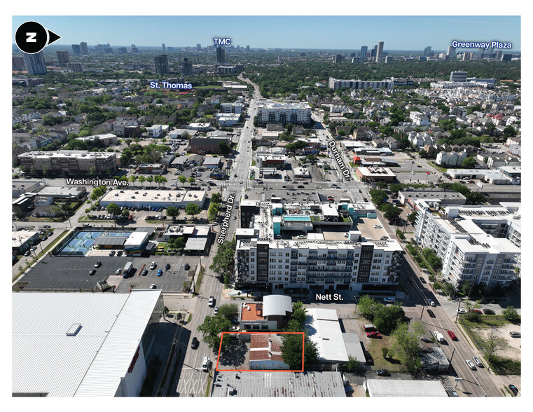 1213 Shepherd Dr, Houston, TX for lease - Aerial - Image 3 of 9