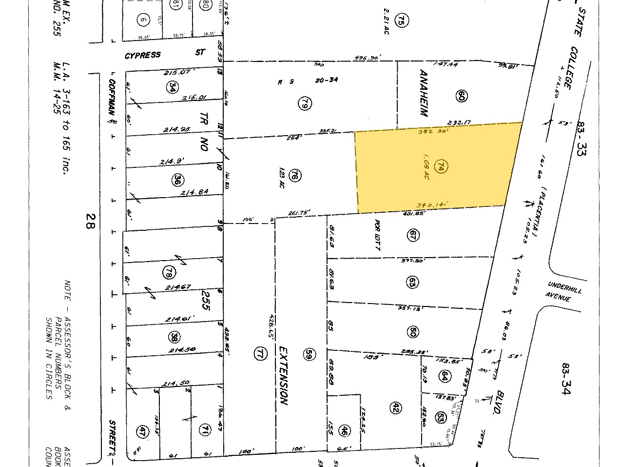 215 N State College Blvd, Anaheim, CA for sale Plat Map- Image 1 of 1