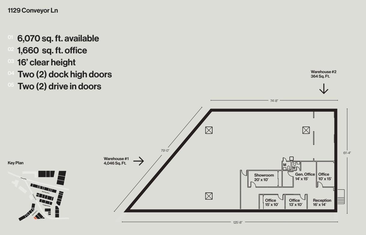 1121-1129 Conveyor Ln, Dallas, TX for lease Floor Plan- Image 1 of 1