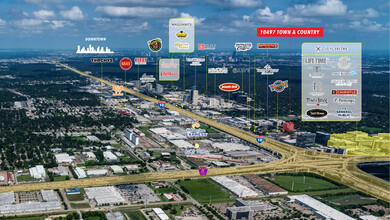 10497 Town & Country Way, Houston, TX - aerial  map view