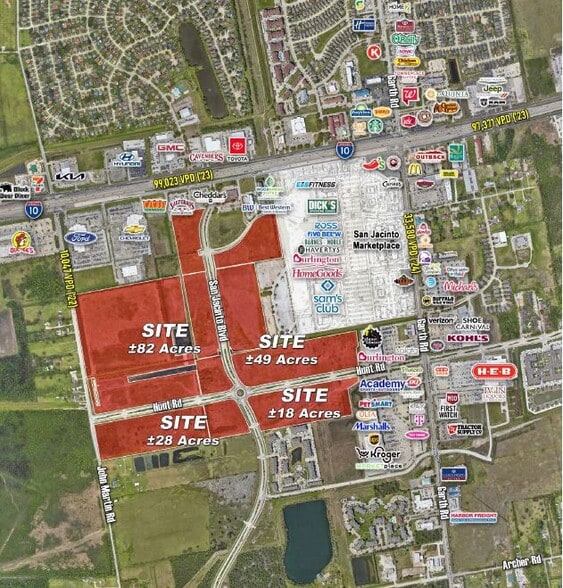 0 SWQ of I-10 & Garth Blvd, Baytown, TX for sale - Aerial - Image 1 of 2