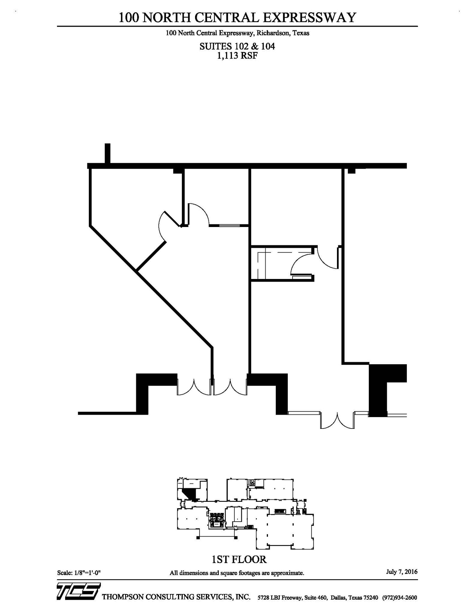 100 N Central Expy, Richardson, TX for lease Floor Plan- Image 1 of 3