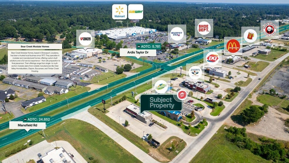 9631 Mansfield Rd, Shreveport, LA for sale - Aerial - Image 2 of 2