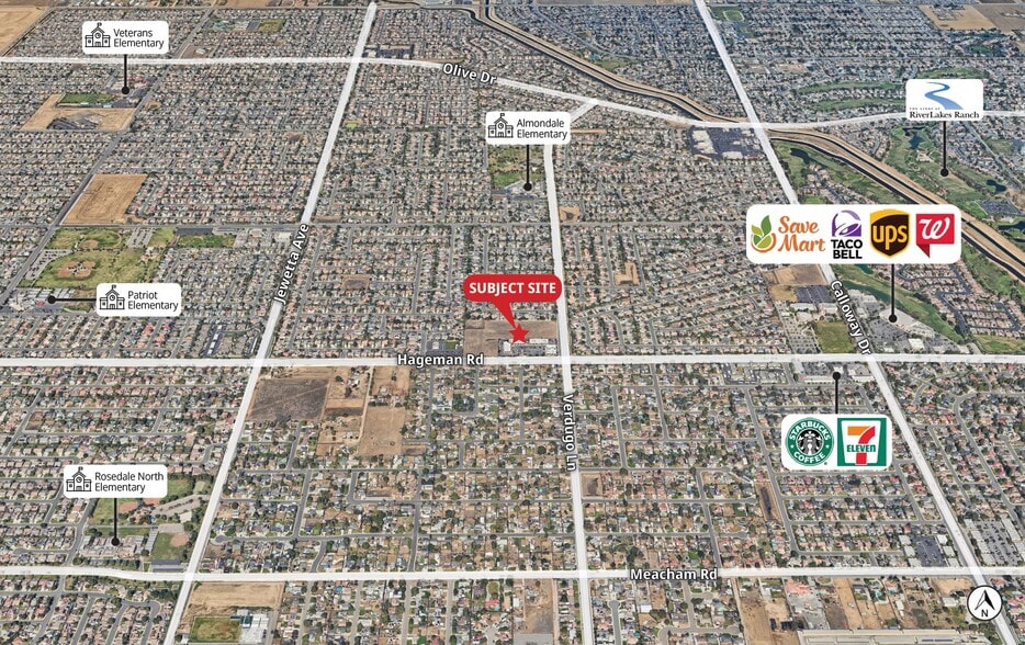 10606 Hageman Rd, Bakersfield, CA for lease - Aerial - Image 3 of 4
