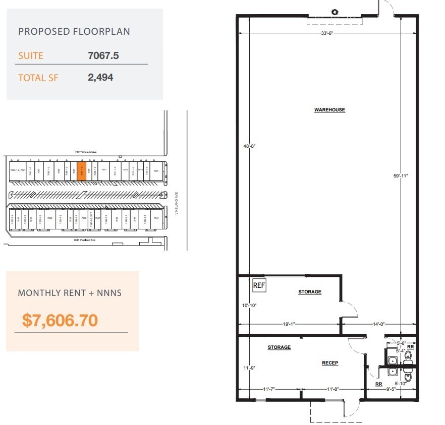 7059-7077 1/2 Vineland Ave, North Hollywood, CA for lease Floor Plan- Image 1 of 1