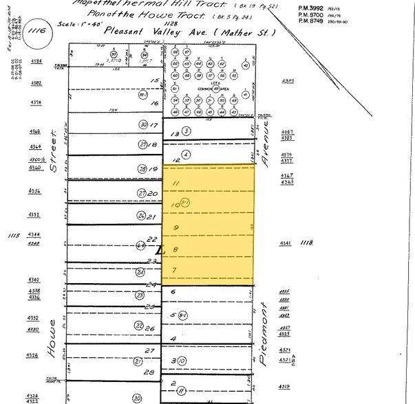 4341-4442 Piedmont Ave, Oakland, CA for lease - Plat Map - Image 3 of 3