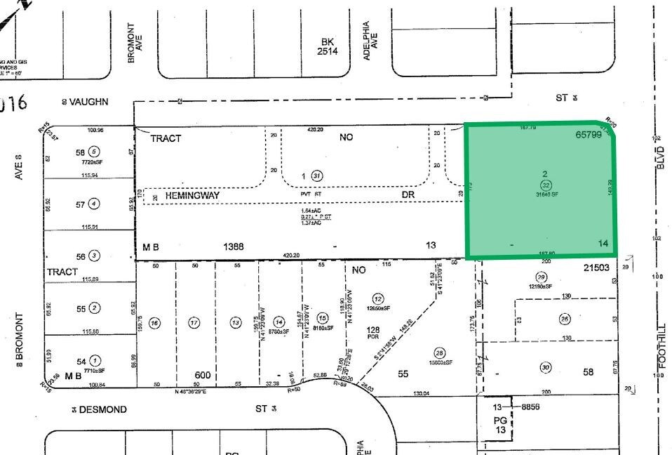 12650 Foothill Blvd, Pacoima, CA for sale Plat Map- Image 1 of 1
