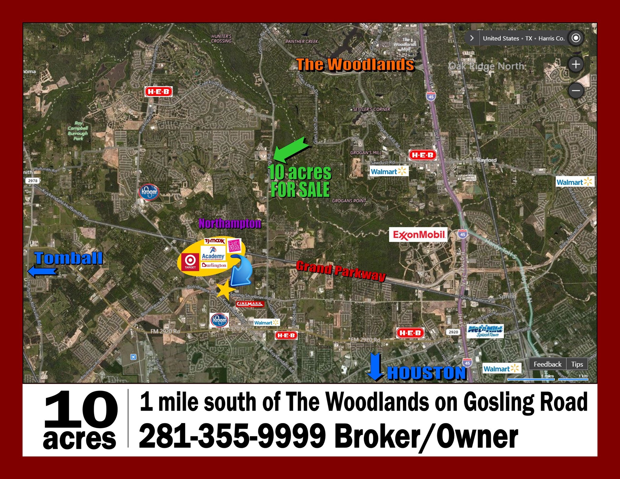 24521 Gosling Rd, Spring, TX for sale Aerial- Image 1 of 1