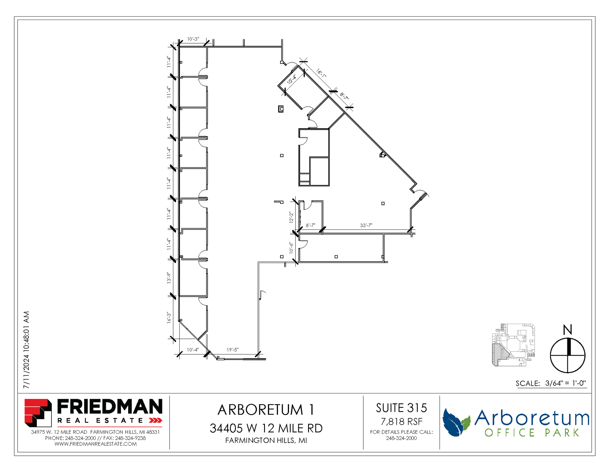 34405 W 12 Mile Rd, Farmington Hills, MI for lease Floor Plan- Image 1 of 2