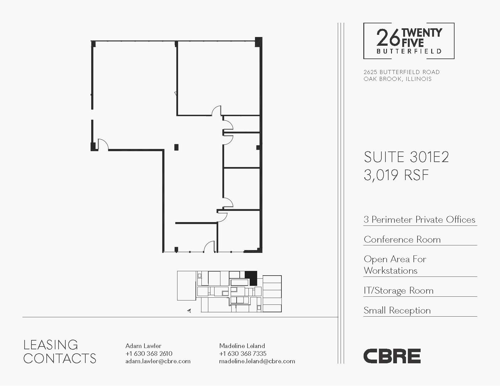 2625 Butterfield Rd, Oak Brook, IL for lease Floor Plan- Image 1 of 2