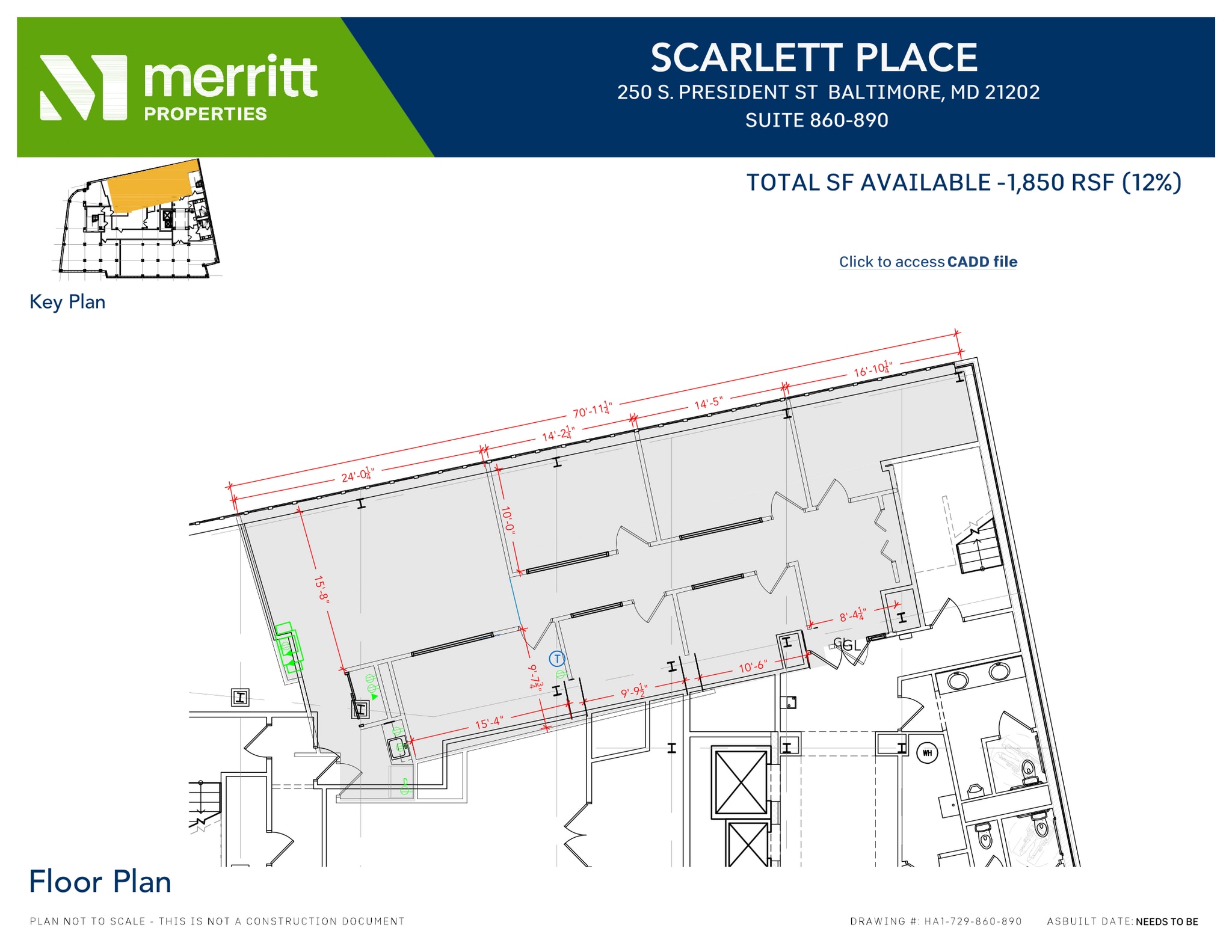729 E Pratt, Baltimore, MD for lease Floor Plan- Image 1 of 1
