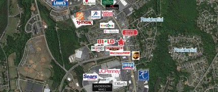 3321 N Main St, Anderson, SC - aerial  map view