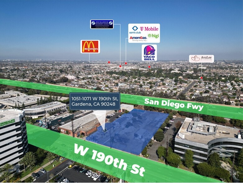 1051-1071 W 190th St portfolio of 3 properties for sale on LoopNet.com - Aerial - Image 2 of 6