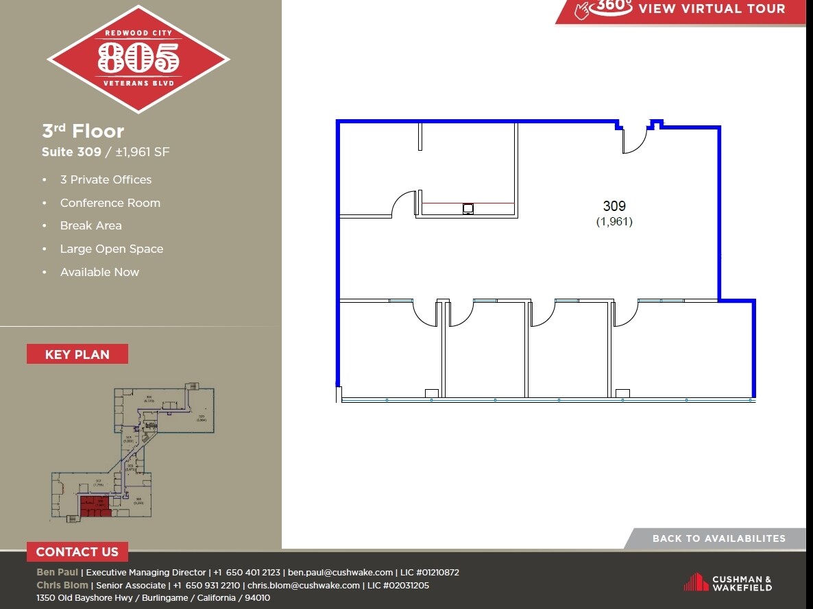 805 Veterans Blvd, Redwood City, CA for lease Floor Plan- Image 1 of 1