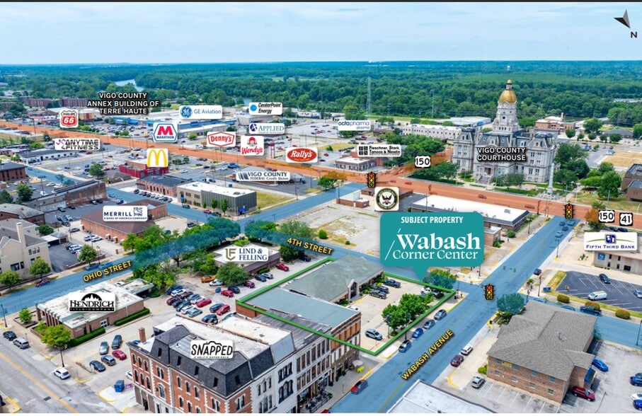 403 Wabash Ave, Terre Haute, IN for lease - Aerial - Image 2 of 4