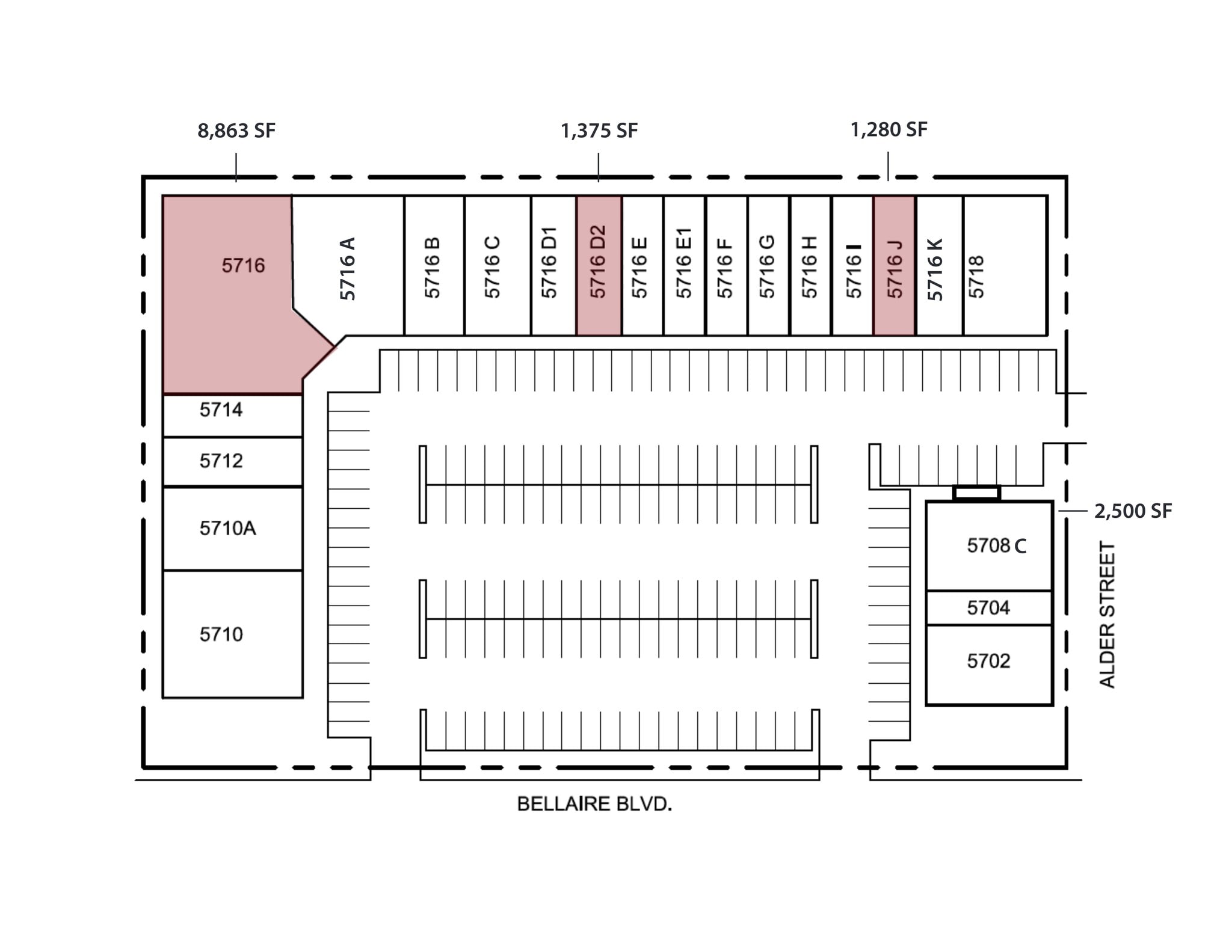 5702-5718 Bellaire Blvd, Houston, TX for lease Site Plan- Image 1 of 1