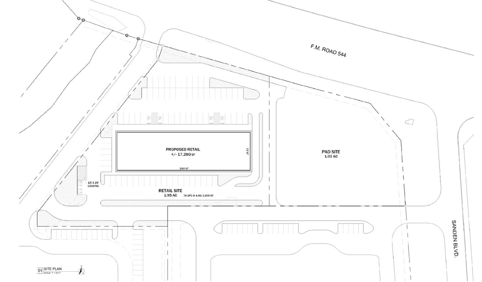 SWQ of FM 544 and Sanden Blvd., Wylie, TX for lease - Site Plan - Image 3 of 3