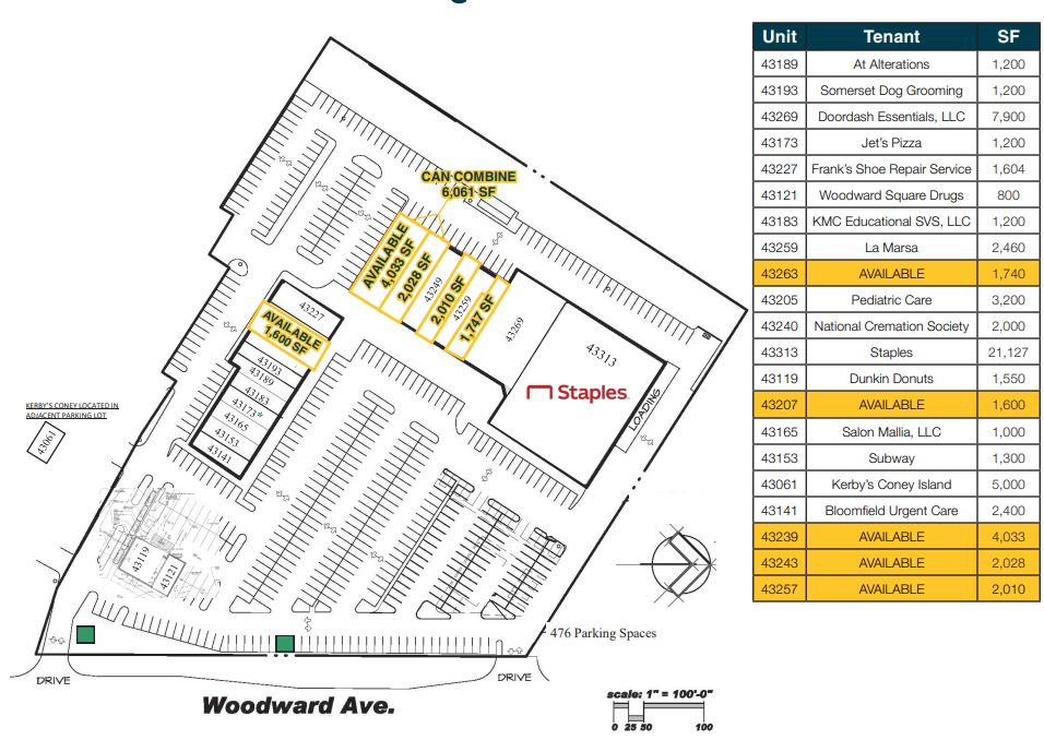 43141-43315 Woodward Ave, Bloomfield Hills, MI for lease Site Plan- Image 1 of 1