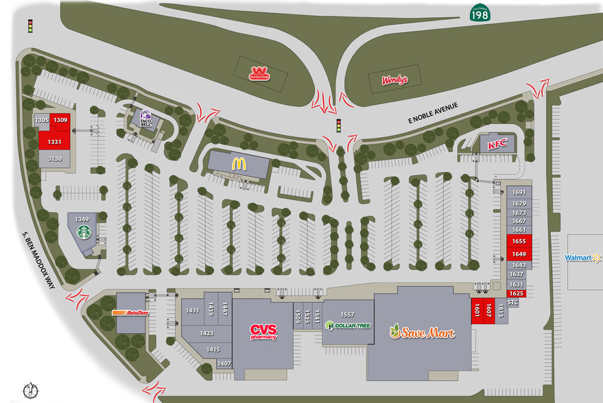 1447-1591 E Noble Ave, Visalia, CA for lease - Site Plan - Image 2 of 6