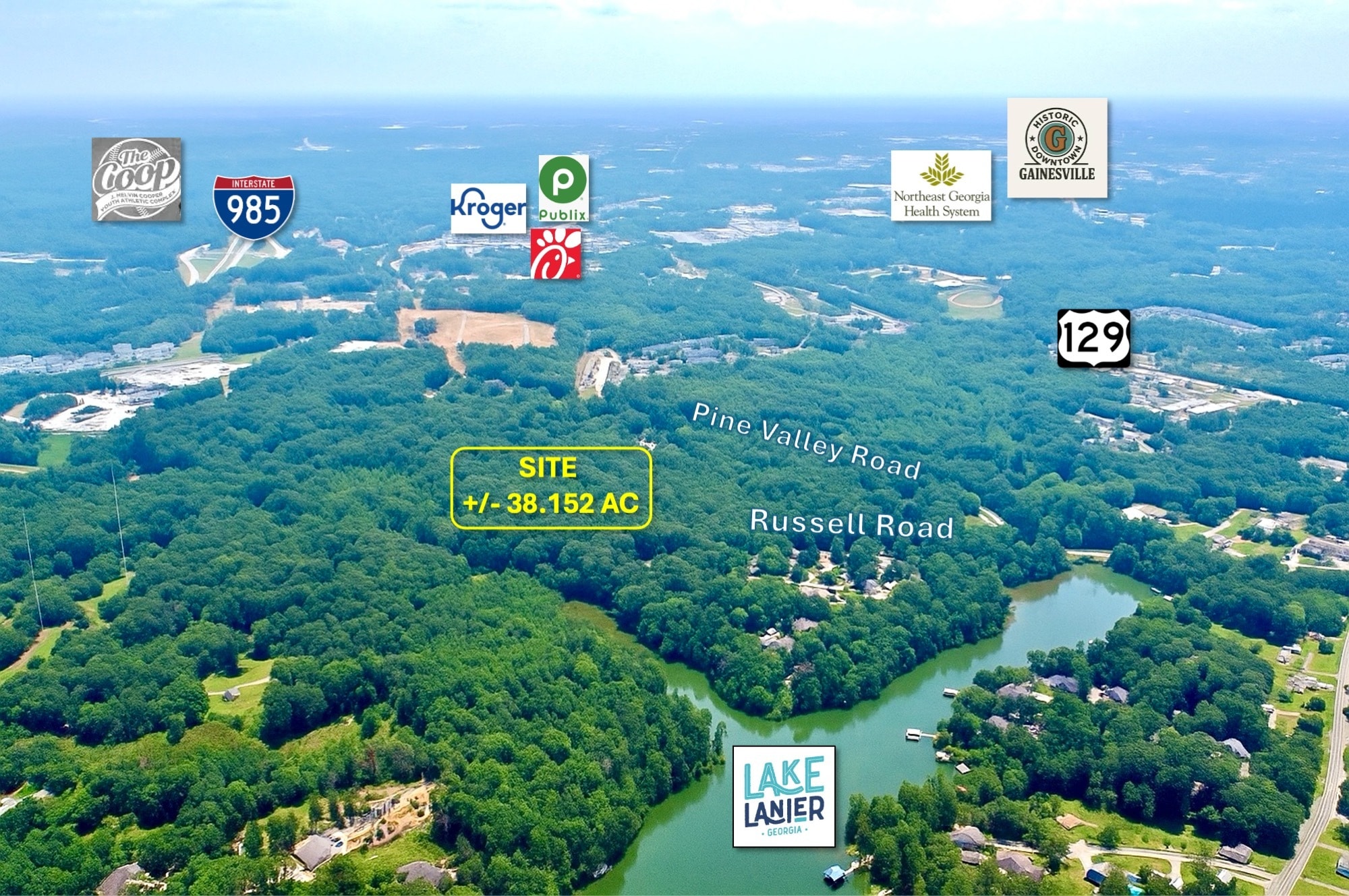 1291 Russell Rd, Gainesville, GA for sale Aerial- Image 1 of 10