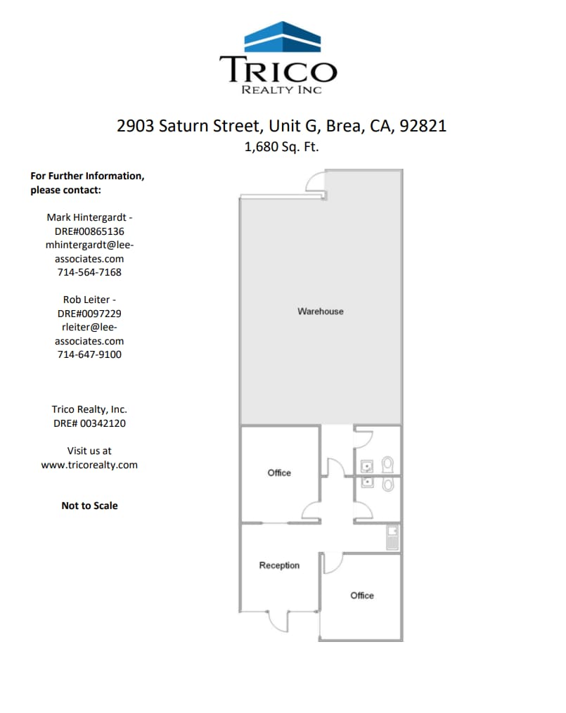 2801 Saturn St, Brea, CA for lease Floor Plan- Image 1 of 1