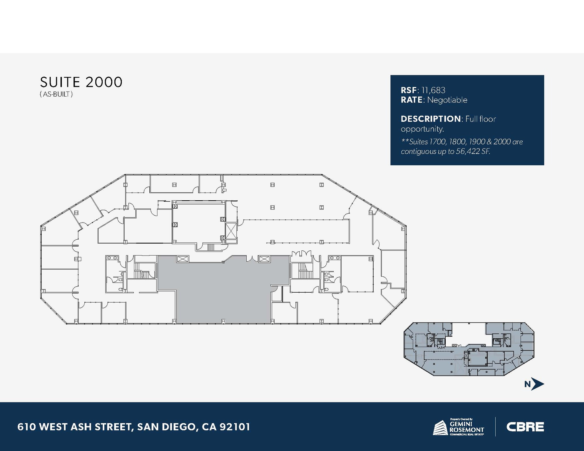 610 W Ash St, San Diego, CA for lease Floor Plan- Image 1 of 1