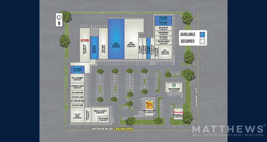 3303-3461 E Artesia Blvd, Long Beach, CA for lease - Site Plan - Image 3 of 3