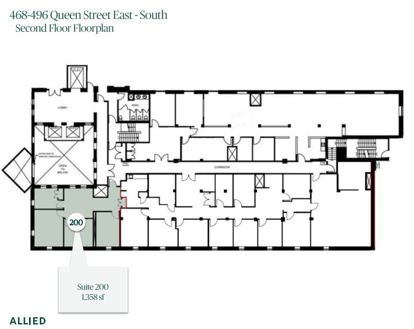 468-496 Queen St E, Toronto, ON for lease Floor Plan- Image 1 of 1