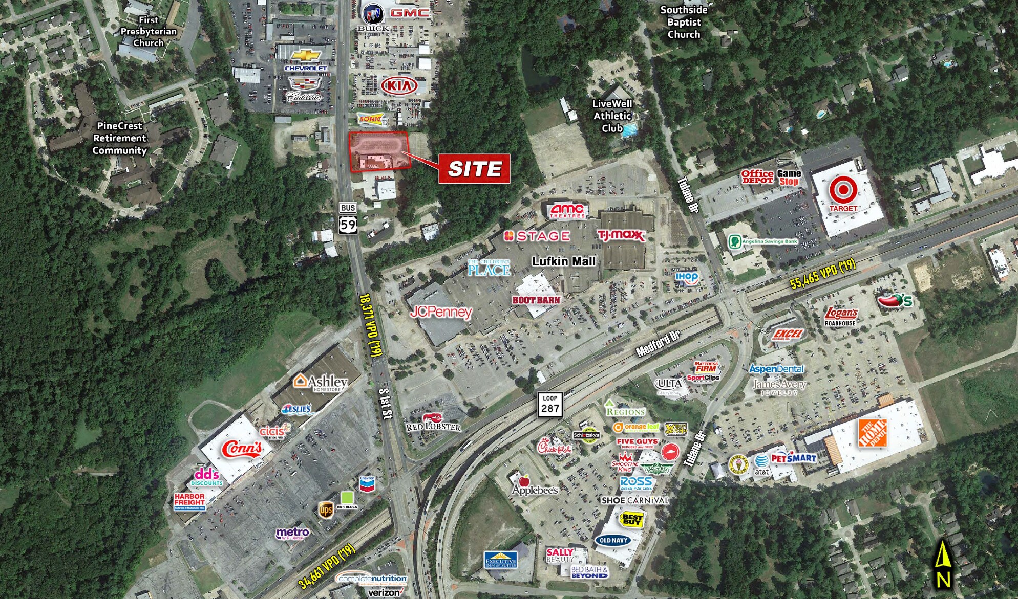 1901 S First St, Lufkin, TX for sale Aerial- Image 1 of 1