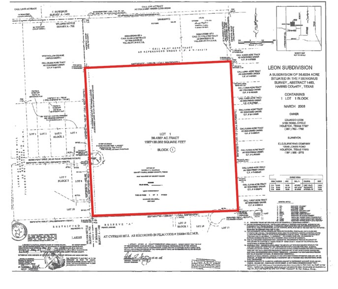 Cypress Rosehill Rd, Cypress, TX for sale - Plat Map - Image 3 of 3