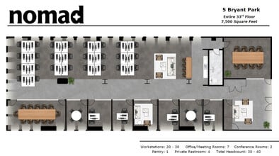 5 Bryant Park, New York, NY for lease Floor Plan- Image 1 of 11
