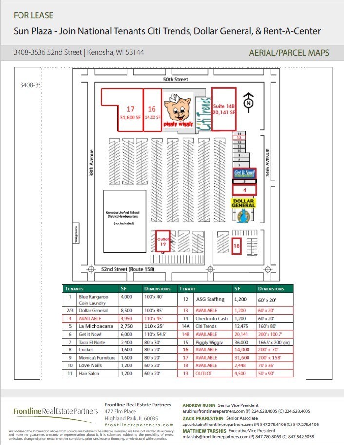 3536-3600 52nd St, Kenosha, WI for lease Site Plan- Image 1 of 1