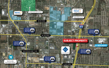 1803 Phyllis St, Bentonville, AR - aerial  map view