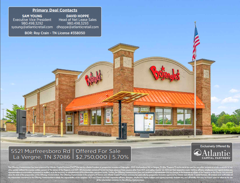 5521 Murfreesboro Rd, La Vergne, TN 37086 - Bojangles | 5.7% Cap ...