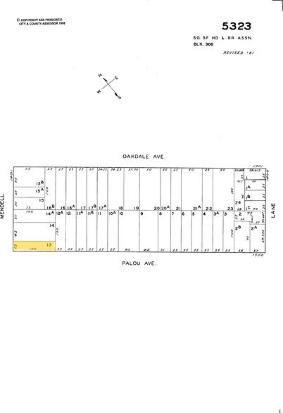 1449 Mendell St, San Francisco, CA for lease - Plat Map - Image 2 of 10