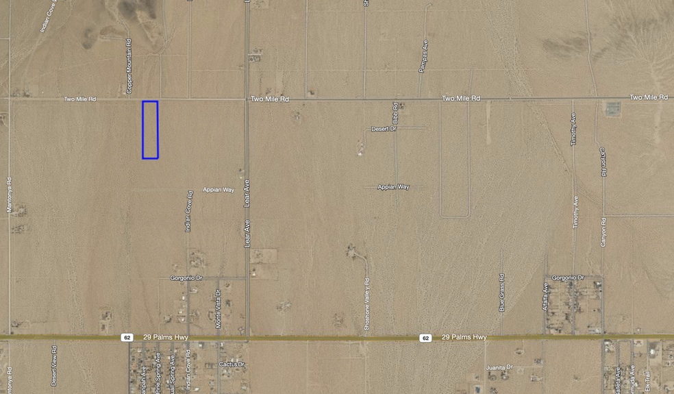 Two Mile Road, Twentynine Palms, CA for sale - Aerial - Image 2 of 3