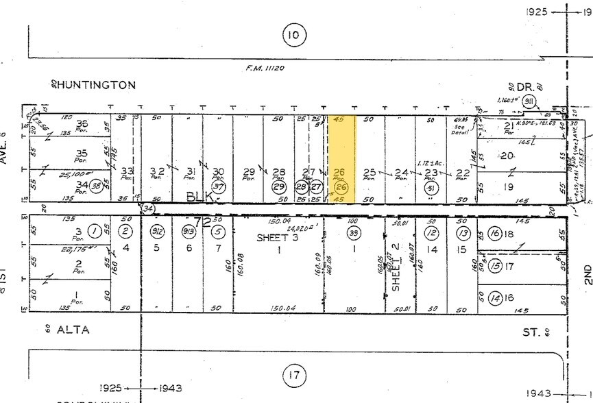 142-144 E Huntington Dr, Arcadia, CA for lease - Plat Map - Image 2 of 6