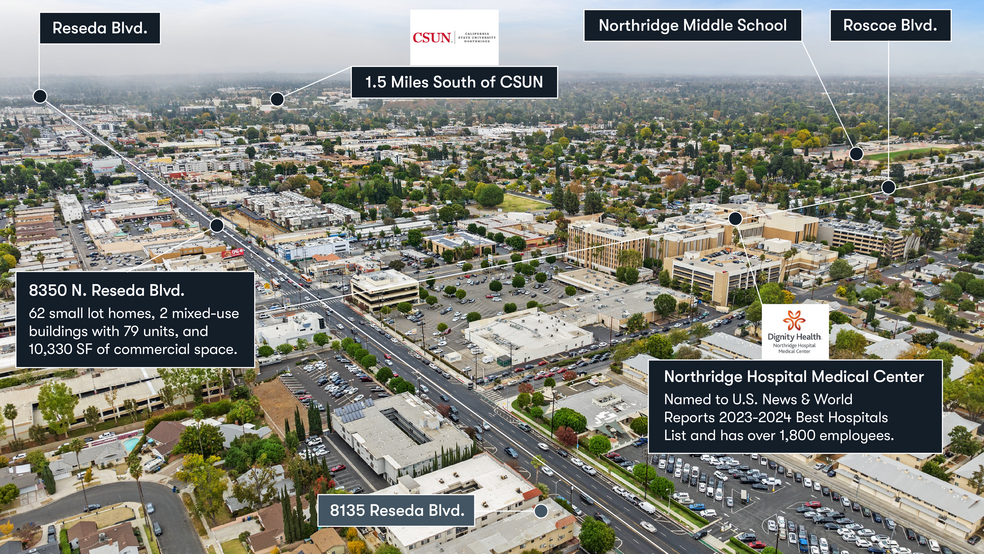 8135 Reseda Blvd, Reseda, CA for sale - Aerial - Image 2 of 9