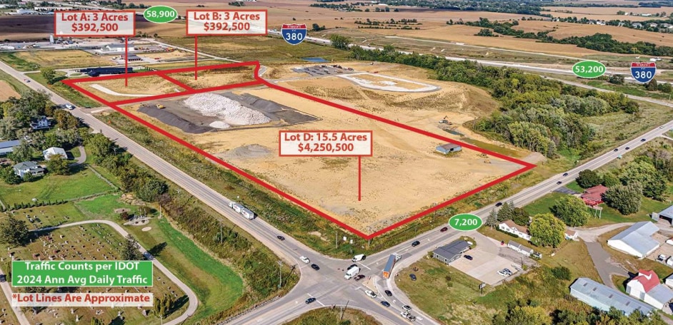 I-380 120th St NW, Cedar Rapids, IA for sale - Aerial - Image 1 of 8