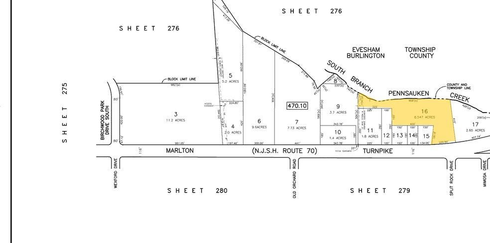 2110 E Rt 70, Cherry Hill, NJ for lease - Plat Map - Image 2 of 5