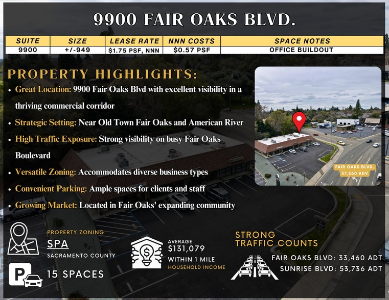 9900-9912 Fair Oaks Blvd, Fair Oaks, CA for lease - Building Photo - Image 2 of 6