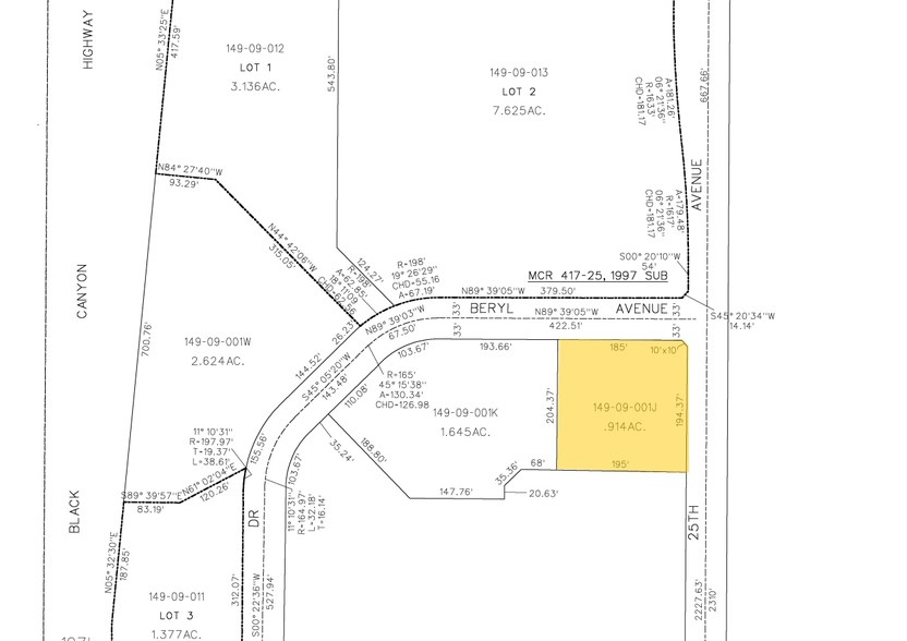 2505 W Beryl Ave, Phoenix, AZ for lease - Plat Map - Image 2 of 5