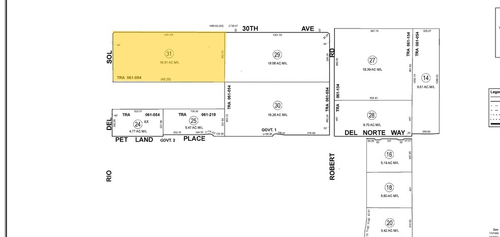 E Rio Del Sol/30th Ave, Thousand Palms, CA for sale - Plat Map - Image 2 of 4