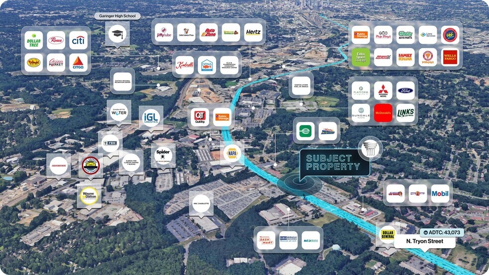 6027-6125 N Tryon St, Charlotte, NC for sale - Aerial - Image 2 of 2