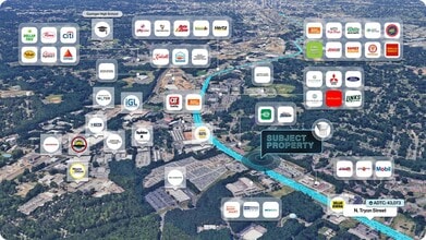 6027-6125 N Tryon St, Charlotte, NC - AERIAL map view