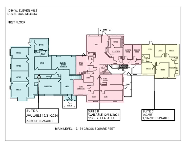 1026 W Eleven Mile Rd, Royal Oak, MI for lease - Building Photo - Image 2 of 2