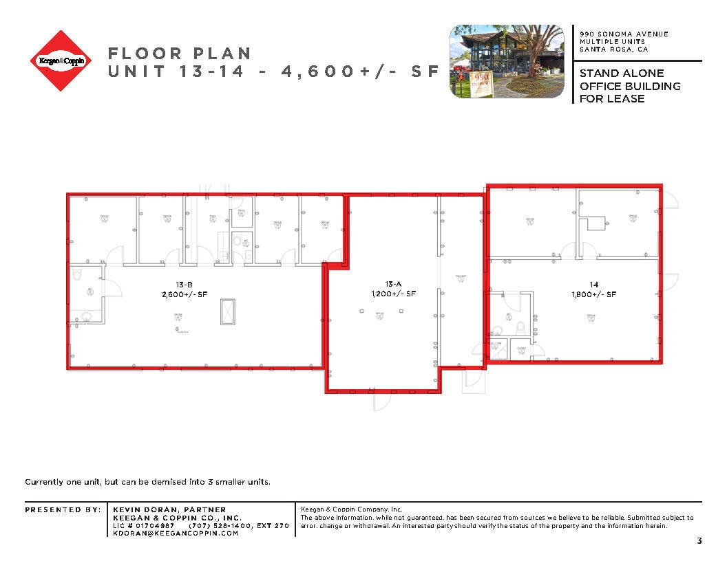 990 Sonoma Ave, Santa Rosa, CA for lease Floor Plan- Image 1 of 1