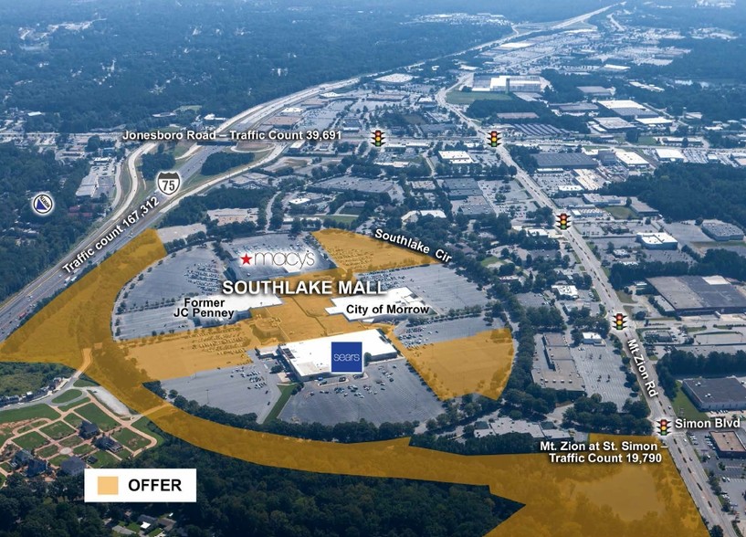 1000 Southlake Mall, Morrow, GA for lease - Aerial - Image 3 of 9