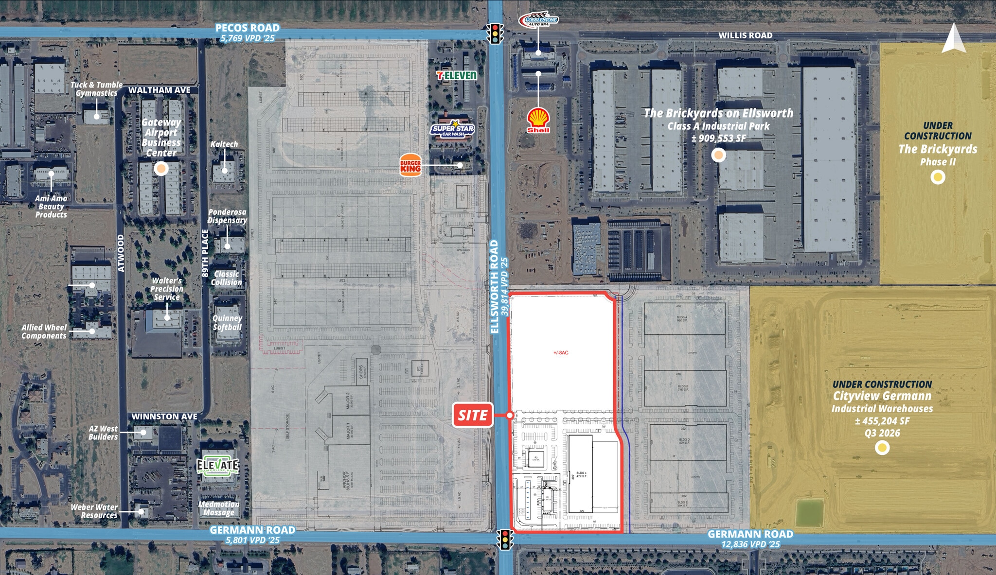 NEC Ellsworth Rd. & Germann Rd, Mesa, AZ for lease Building Photo- Image 1 of 2