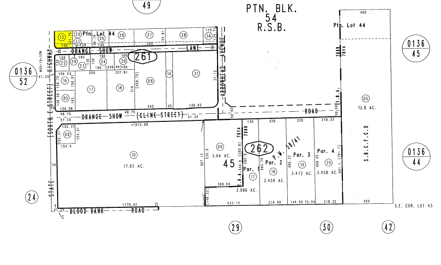 1101 S E St, San Bernardino, CA for sale Plat Map- Image 1 of 1